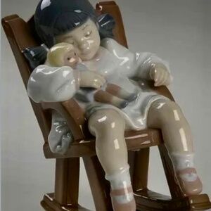 $50 Lladro Naptime 5448 Girl Asleep in rocking chair